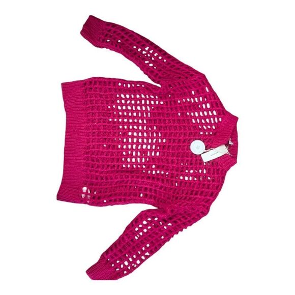 NWT urban Outfitters hot pink open-knit pullover sweater Size s - Picture 5 of 8